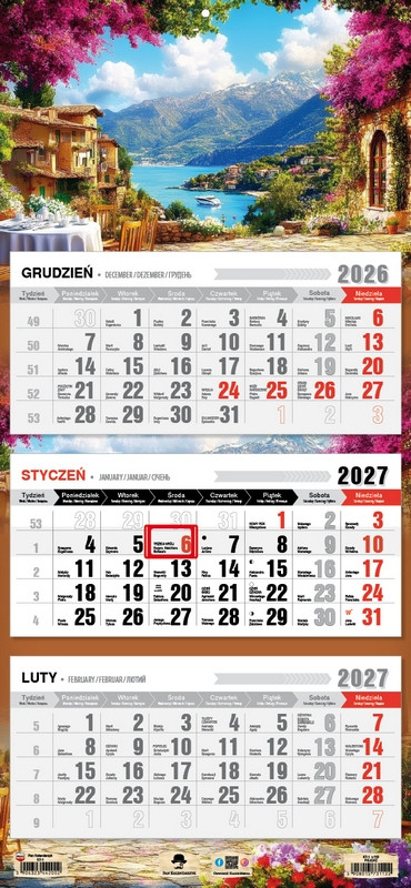 Kalendarz trójdzielny KT-2 Premium (wypukła główka) Pan Kalendarzyk